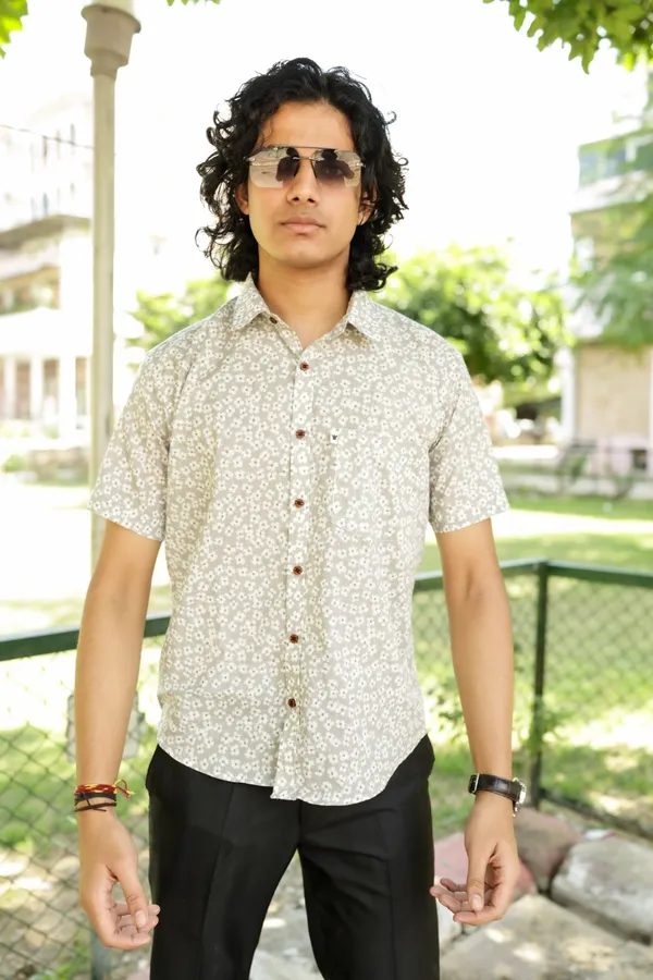 Jaipuri_Print__Multicolor_Pure_Cotton_Hand_Block_Half_Sleeve_Shirt_For_Men
