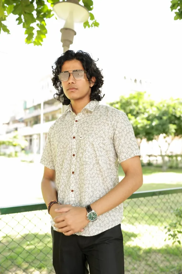 Jaipuri_Print__Multicolor_Pure_Cotton_Hand_Block_Half_Sleeve_Shirt_For_Men