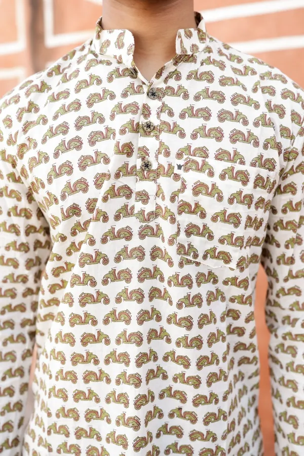 Jaipuri_Print_Beige_Pure_Cotton_Hand_Block___Full_Sleeve_Kurta_For_Men