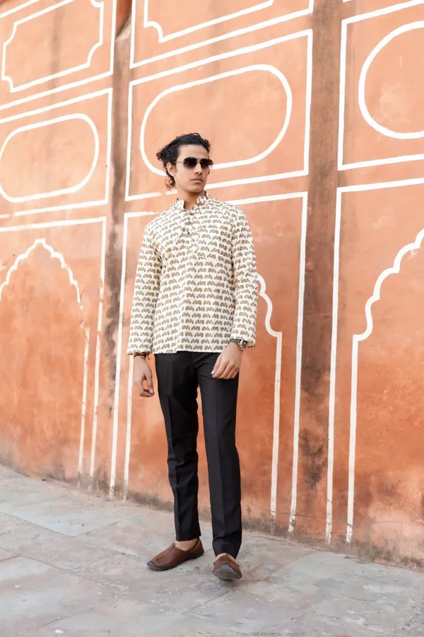Jaipuri_Print_Beige_Pure_Cotton_Hand_Block___Full_Sleeve_Kurta_For_Men