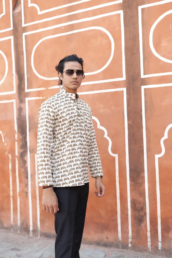 Jaipuri_Print_Beige_Pure_Cotton_Hand_Block___Full_Sleeve_Kurta_For_Men