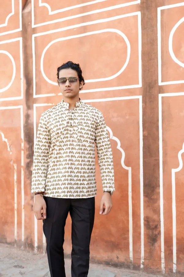 Jaipuri_Print_Beige_Pure_Cotton_Hand_Block___Full_Sleeve_Kurta_For_Men