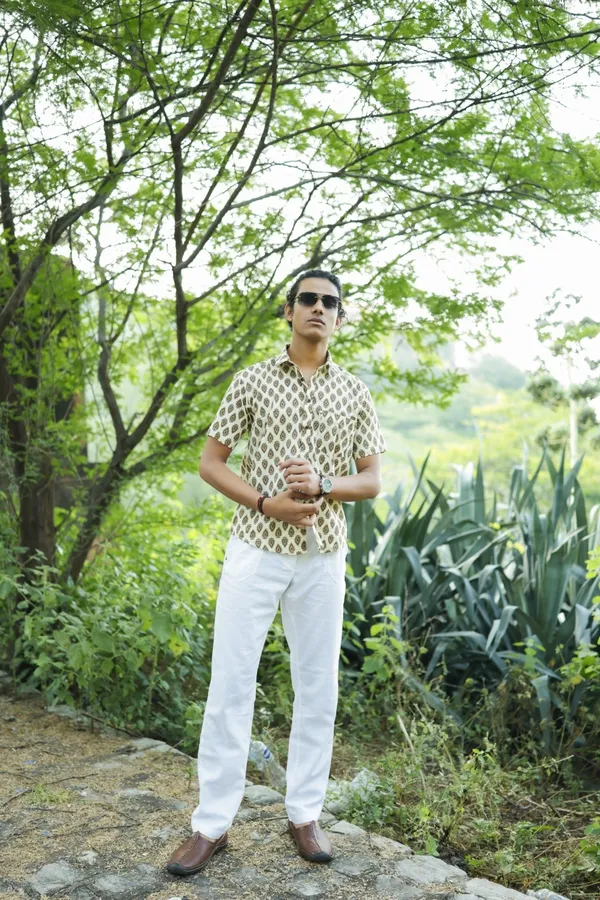 Jaipuri_Print_Multicolor_Pure_Cotton_Hand_Block___Half_Sleeve_Shirt_For_Men