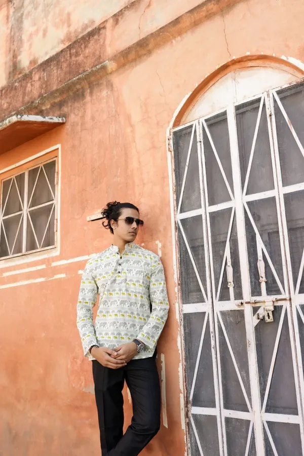 Jaipuri_Print_Yellow_Pure_Cotton_Hand_Block___Full_Sleeve_Kurta_For_Men