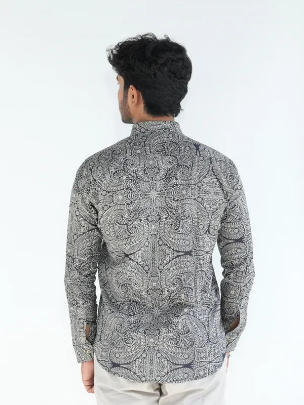 Jaipuri_Print_Black_Pure_Cotton_Hand_Block___Full_Sleeve_Shirt_For_Men