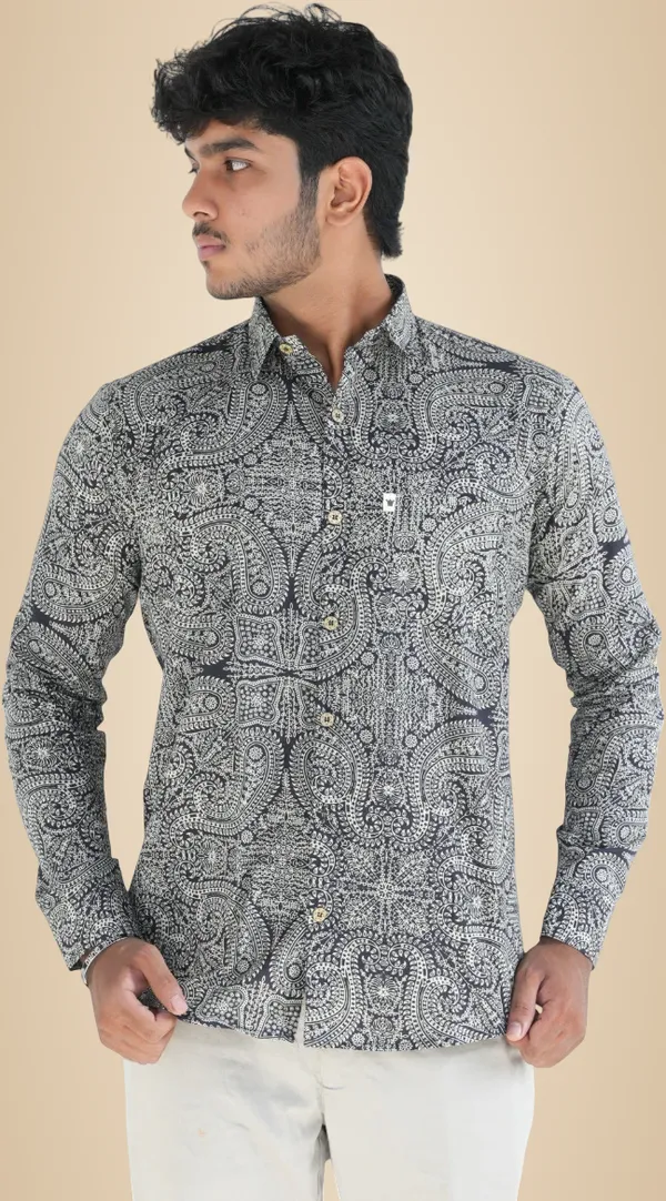 Jaipuri_Print_Black_Pure_Cotton_Hand_Block___Full_Sleeve_Shirt_For_Men