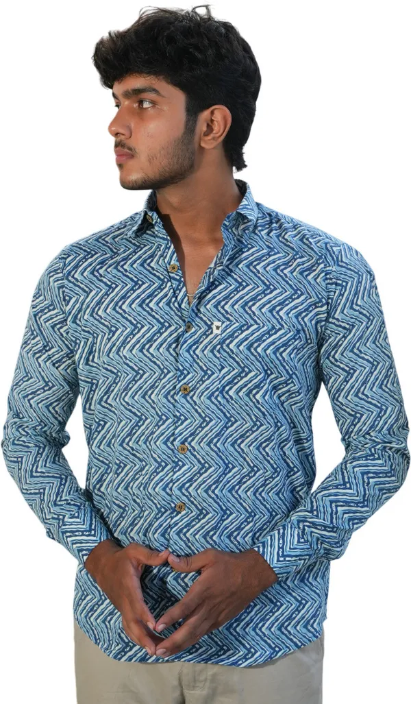 Jaipuri_Print_Light_Blue_Pure_Cotton_Hand_Block___Full_Sleeve_Shirt_For_Men