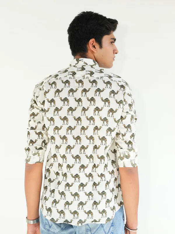 Jaipuri_Print_White_Pure_Cotton_Hand_Block___Full_Sleeve_Shirt_For_Men