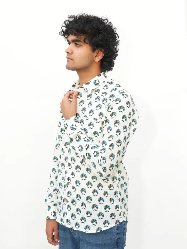 Jaipuri_Print_White_Pure_Cotton_Hand_Block___Full_Sleeve_Shirt_For_Men