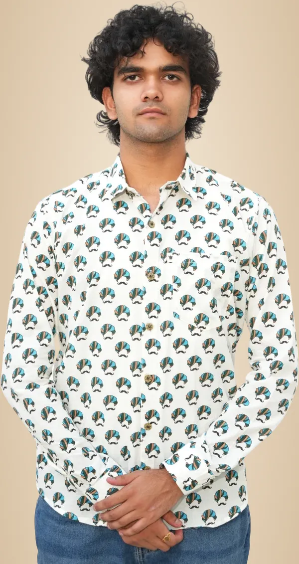 Jaipuri_Print_White_Pure_Cotton_Hand_Block___Full_Sleeve_Shirt_For_Men