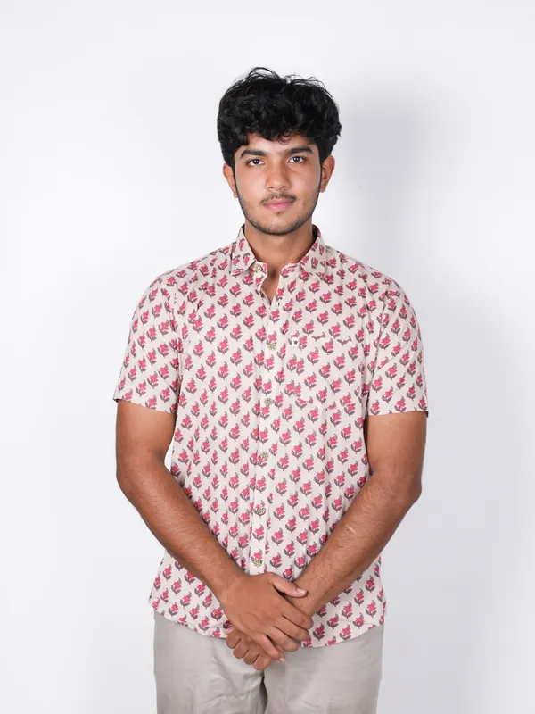Jaipuri_Print_White_Pure_Cotton_Hand_Block___Half_Sleeve_Shirt_For_Men