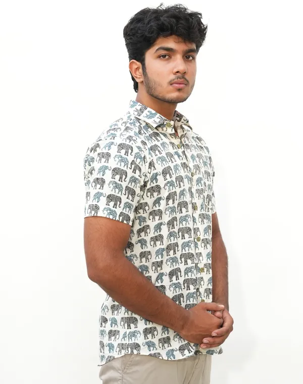 Jaipuri_Print_White_Pure_Cotton_Hand_Block___Half_Sleeve_Shirt_For_Men