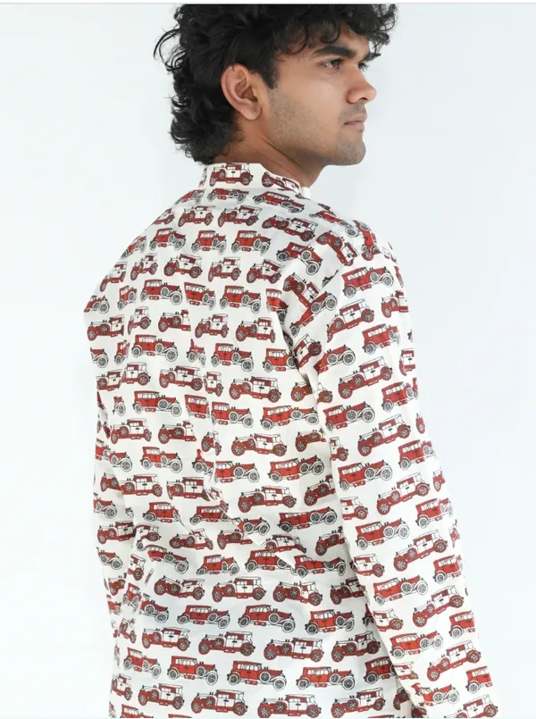 Jaipuri_Print_White&Red_Pure_Cotton_Hand_Block___Full_Sleeve_Kurta_For_Men
