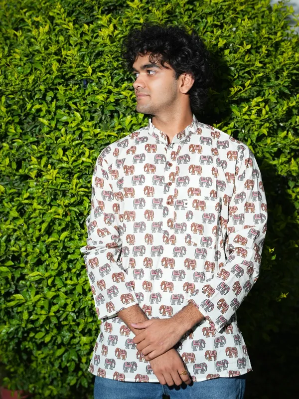 Jaipuri_Print_White_Pure_Cotton_Hand_Block___Full_Sleeve_Kurta_For_Men