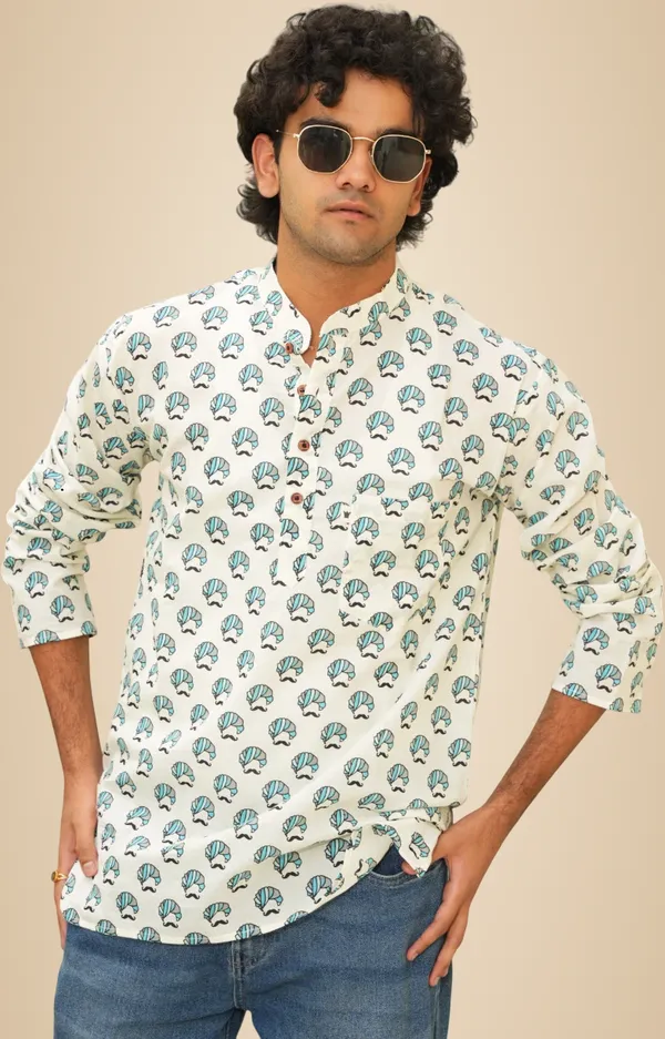 Jaipuri_Print_White_Pure_Cotton_Hand_Block___Full_Sleeve_Kurta_For_Men