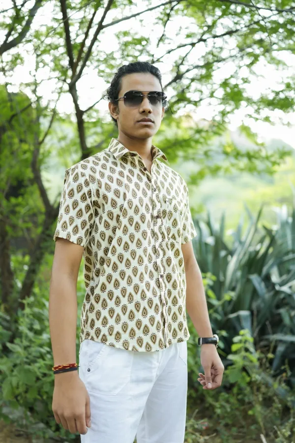 Jaipuri_Print_Multicolor_Pure_Cotton_Hand_Block___Half_Sleeve_Shirt_For_Men