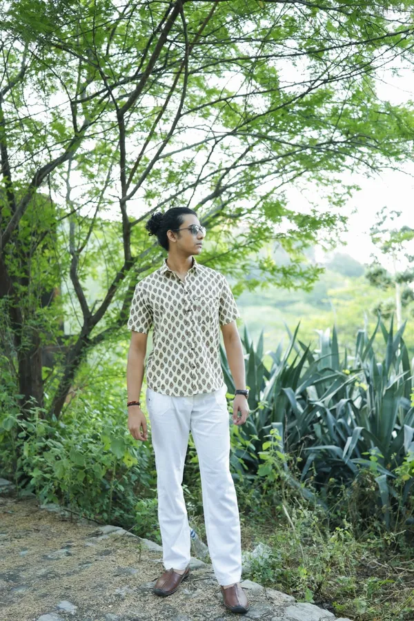 Jaipuri_Print_Multicolor_Pure_Cotton_Hand_Block___Half_Sleeve_Shirt_For_Men