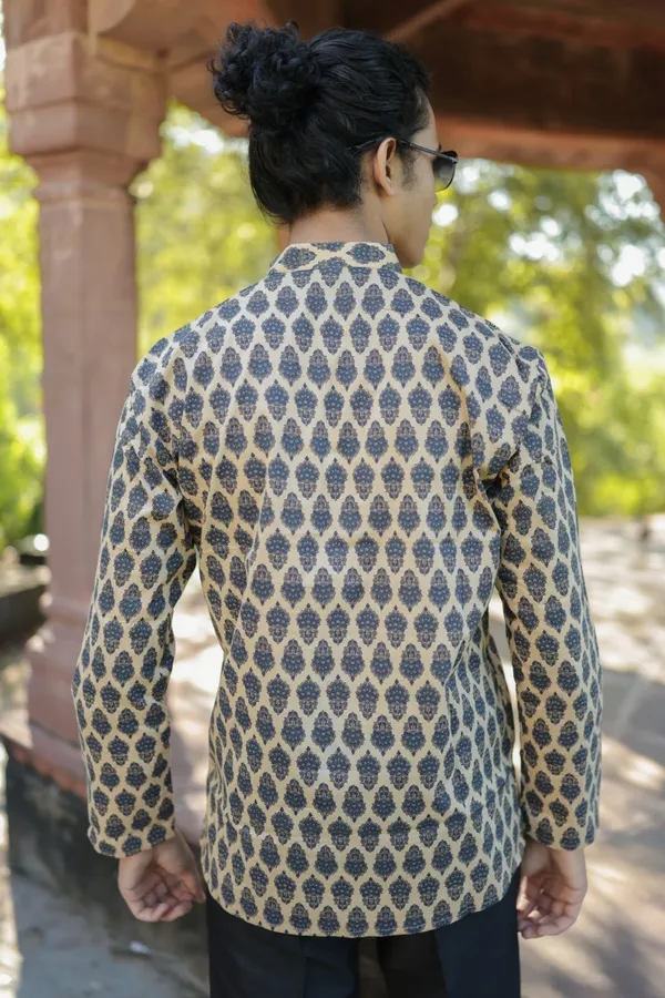 Jaipuri_Print_Brown_Pure_Cotton_Hand_Block___Full_Sleeve_Shirt_For_Men