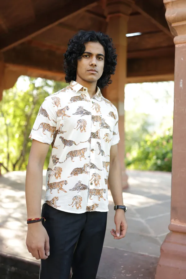 Jaipuri_Print_Multicolor_Pure_Cotton_Hand_Block___Half_Sleeve_Shirt_For_Men