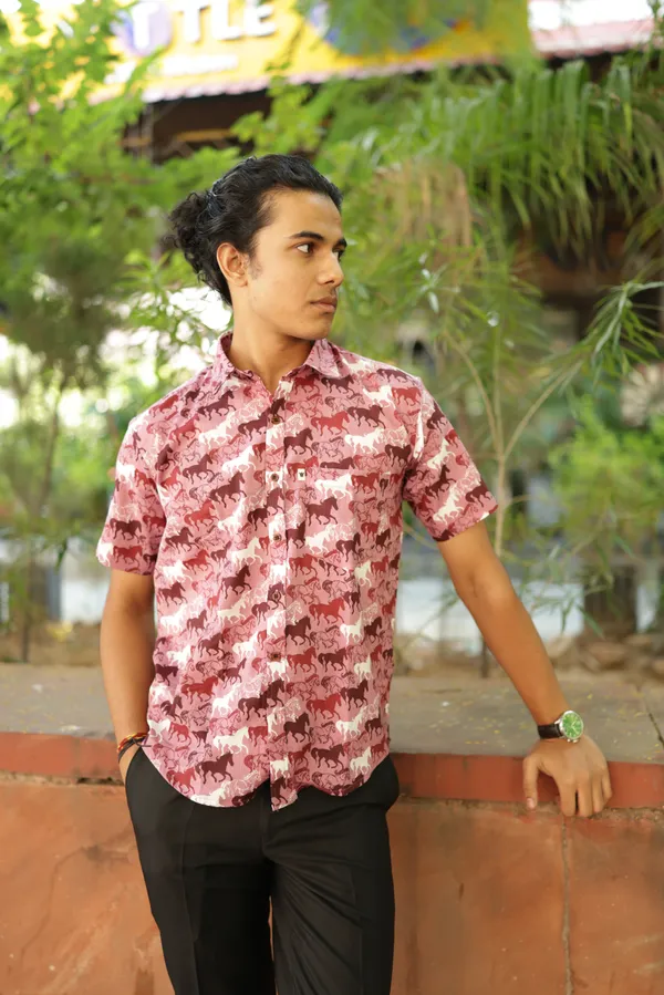 Jaipuri_Print_Multicolor_Pure_Cotton_Hand_Block___Half_Sleeve_Shirt_For_Men
