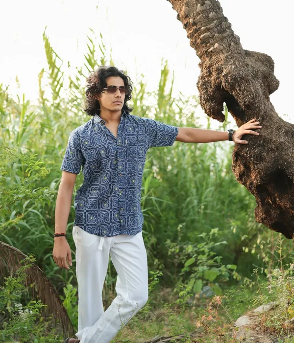 Jaipuri_Print_Multicolor_Pure_Cotton_Hand_Block___Half_Sleeve_Shirt_For_Men