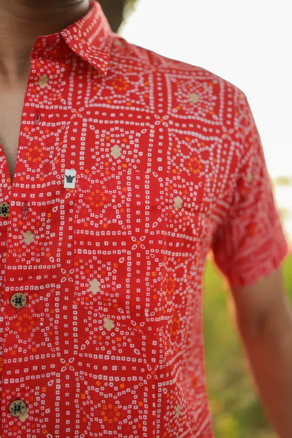 Jaipuri_Print_Multicolor_Pure_Cotton_Hand_Block___Half_Sleeve_Shirt_For_Men