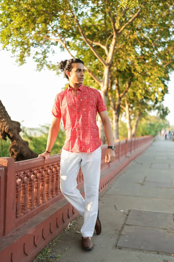 Jaipuri_Print_Multicolor_Pure_Cotton_Hand_Block___Half_Sleeve_Shirt_For_Men