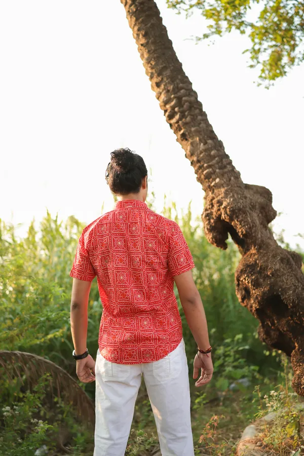 Jaipuri_Print_Multicolor_Pure_Cotton_Hand_Block___Half_Sleeve_Shirt_For_Men