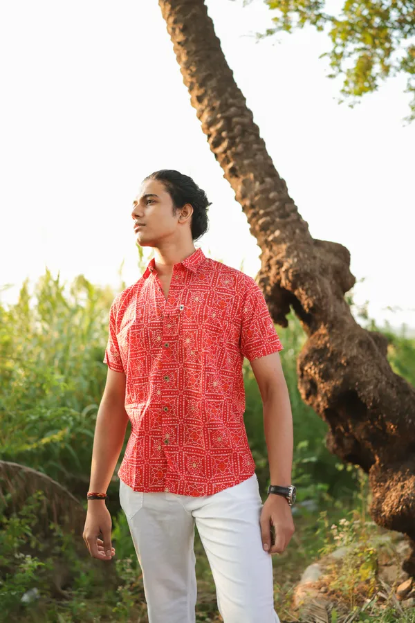Jaipuri_Print_Multicolor_Pure_Cotton_Hand_Block___Half_Sleeve_Shirt_For_Men