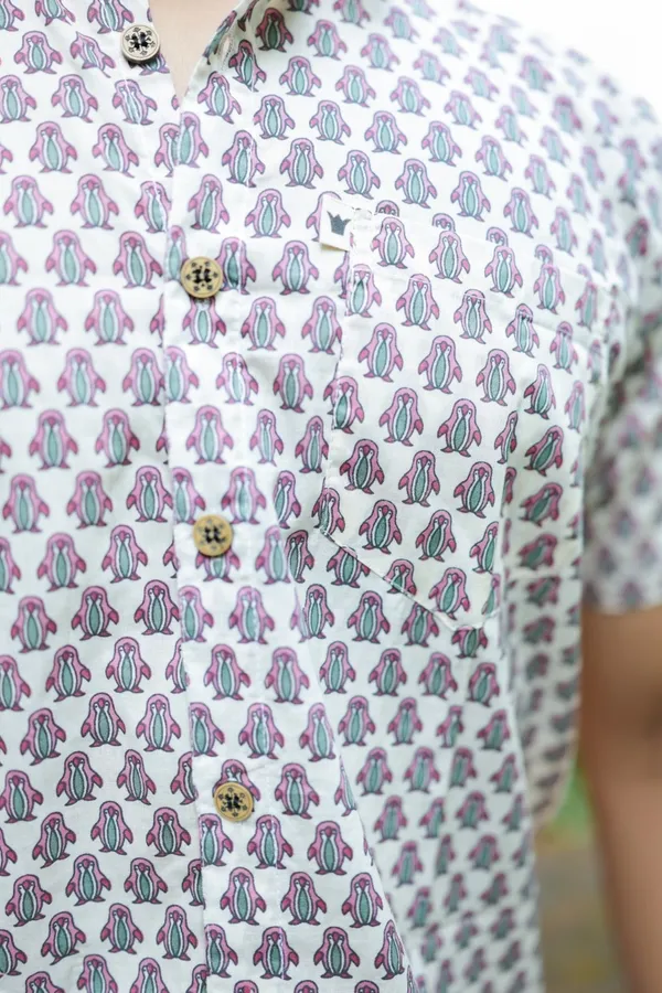Jaipuri_Print_Multicolor_Pure_Cotton_Hand_Block___Half_Sleeve_Shirt_For_Men