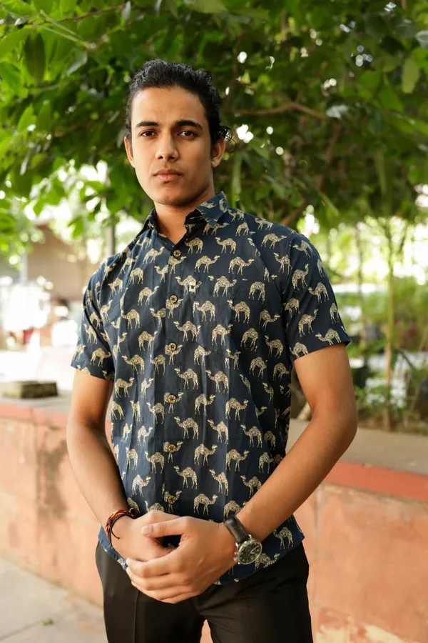 Jaipuri_Print_Multicolor_Pure_Cotton_Hand_Block___Half_Sleeve_Shirt_For_Men