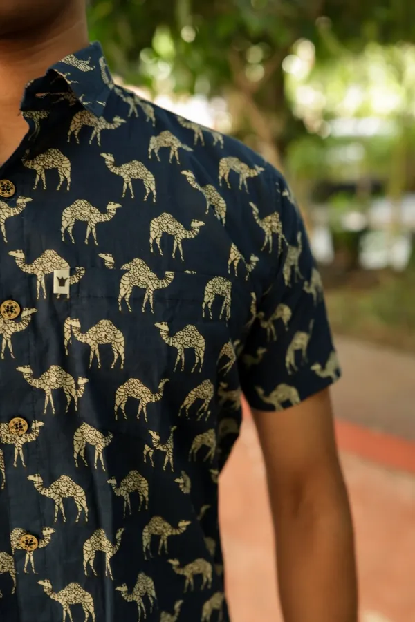 Jaipuri_Print_Multicolor_Pure_Cotton_Hand_Block___Half_Sleeve_Shirt_For_Men