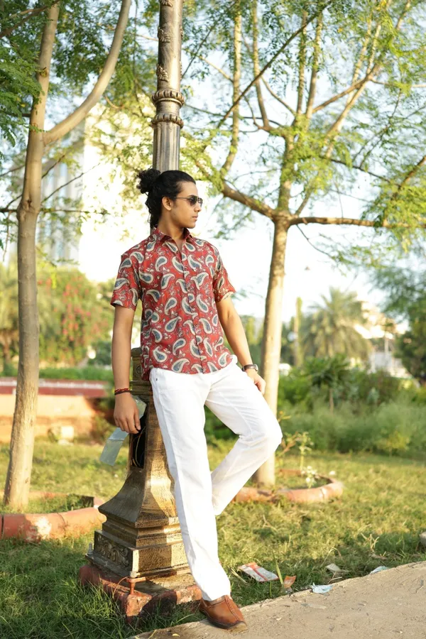 Jaipuri_Print_Multicolor_Pure_Cotton_Hand_Block___Half_Sleeve_Shirt_For_Men