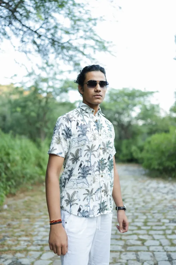 Jaipuri_Print_Multicolor_Pure_Cotton_Hand_Block___Half_Sleeve_Shirt_For_Men