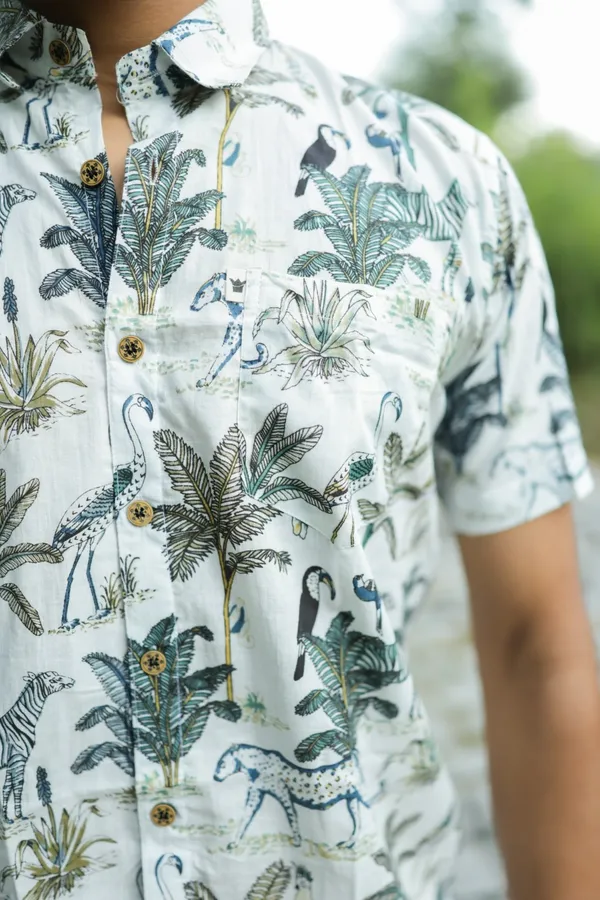 Jaipuri_Print_Multicolor_Pure_Cotton_Hand_Block___Half_Sleeve_Shirt_For_Men