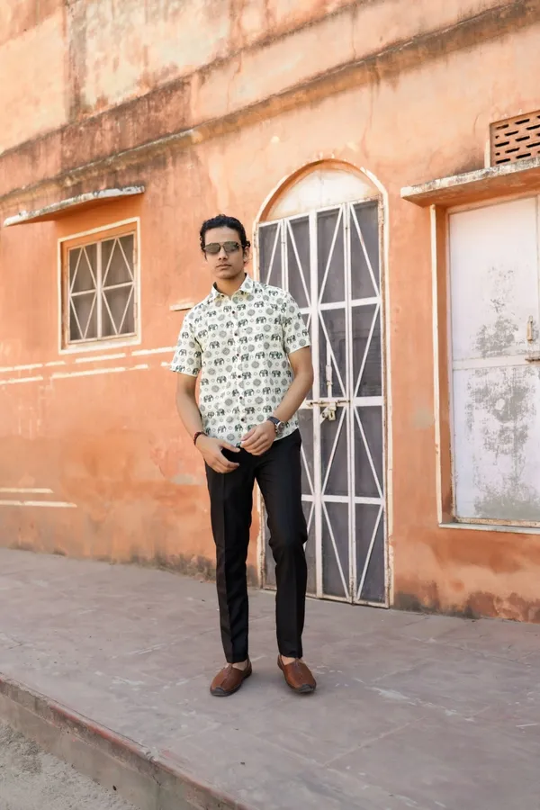 Jaipuri_Print_Multicolor_Pure_Cotton_Hand_Block___Half_Sleeve_Shirt_For_Men