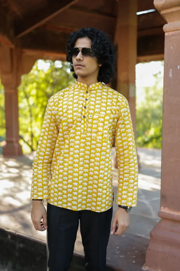 Jaipuri_Print_Yellow_Pure_Cotton_Hand_Block___Full_Sleeve_Shirt_For_Men