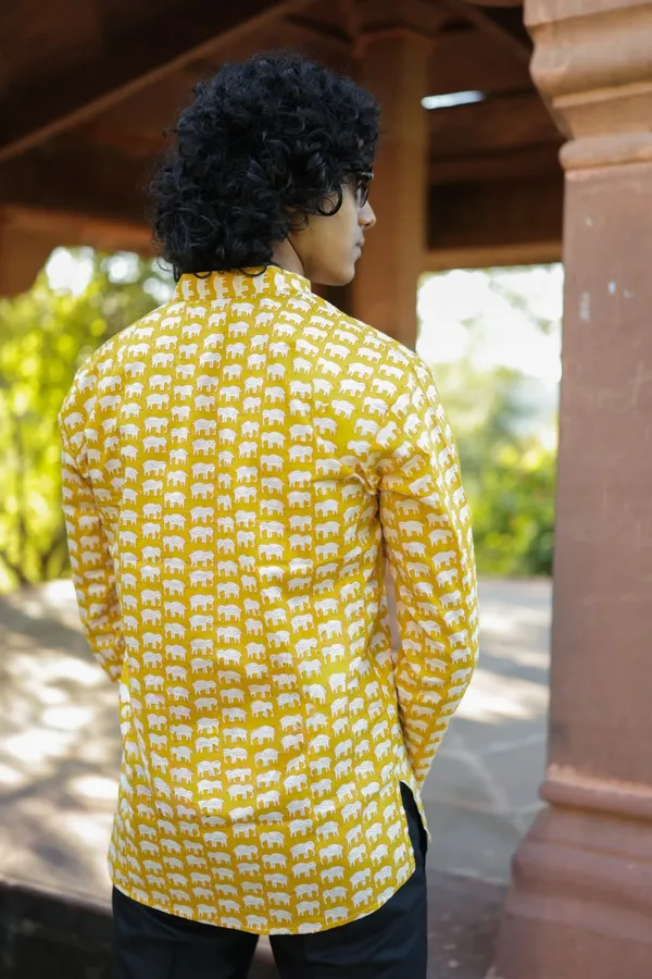 Jaipuri_Print_Yellow_Pure_Cotton_Hand_Block___Full_Sleeve_Shirt_For_Men