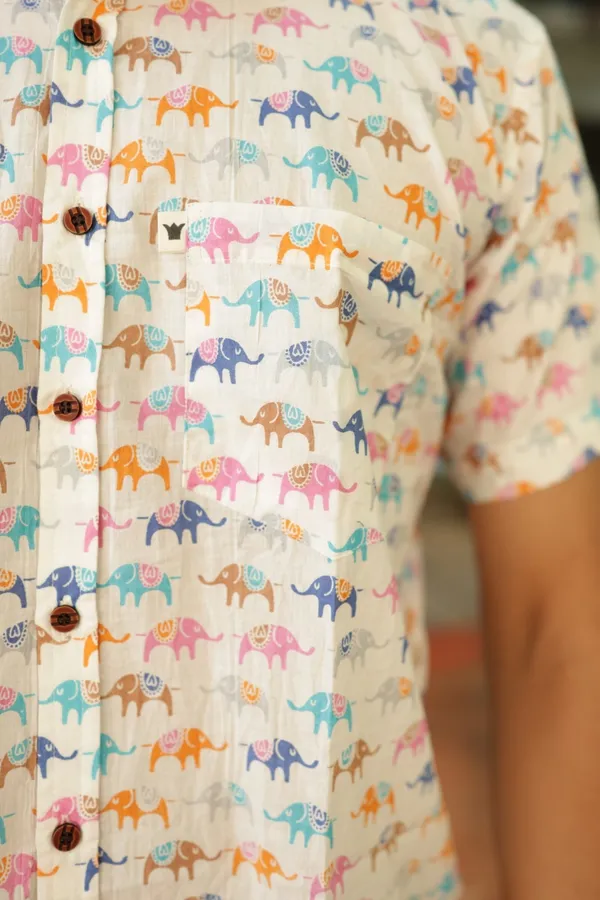 Jaipuri_Print_Multicolor_Pure_Cotton_Hand_Block___Half_Sleeve_Shirt_For_Men