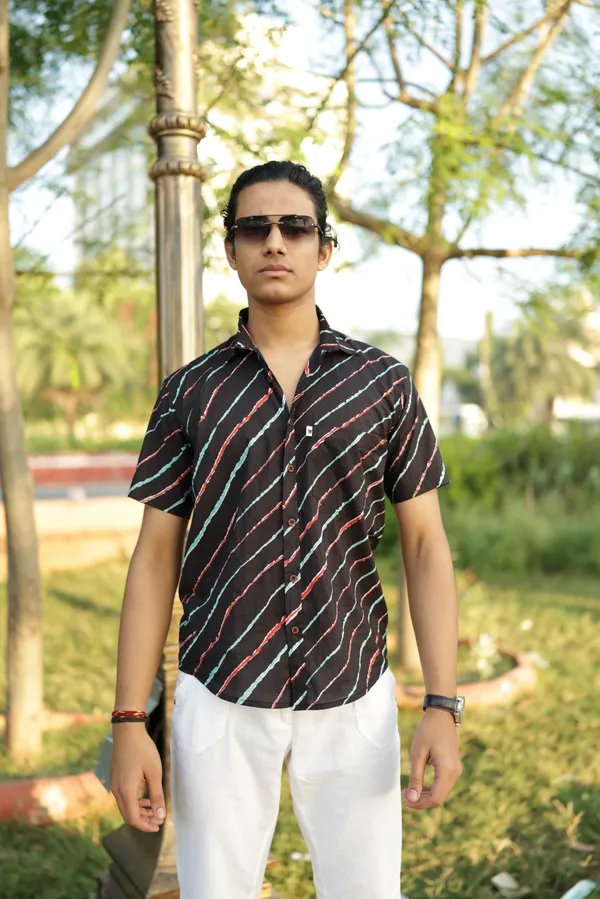 Jaipuri_Print_Multicolor_Pure_Cotton_Hand_Block___Half_Sleeve_Shirt_For_Men