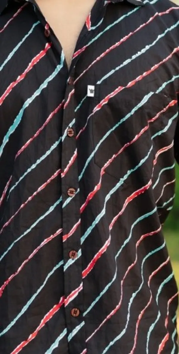 Jaipuri_Print_Multicolor_Pure_Cotton_Hand_Block___Half_Sleeve_Shirt_For_Men