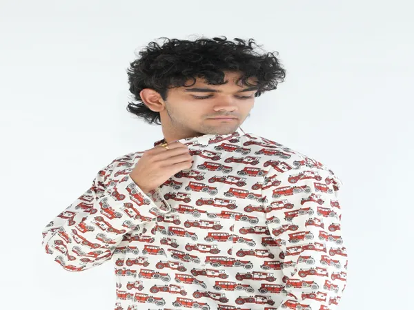 Jaipuri_Print_White&Red_Pure_Cotton_Hand_Block___Full_Sleeve_Kurta_For_Men
