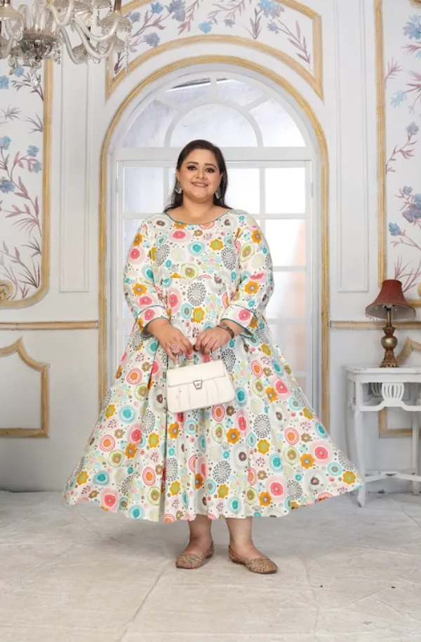 White_Premium_Rayon_Kurti_Set_For_Women_(Plus_Size)