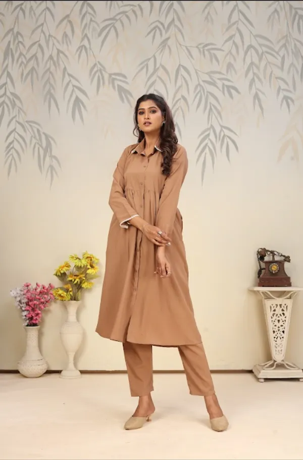 Brown_Cotton_Kurti_Set_For_Women_(Plus_Size)