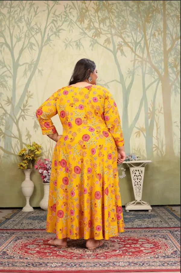 Orange_Premium_Rayon_Kurti_Set_For_Women_(Plus_Size)