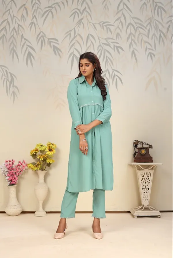 Skyblue_Cotton_Kurti_Set_For_Women_(Plus_Size)