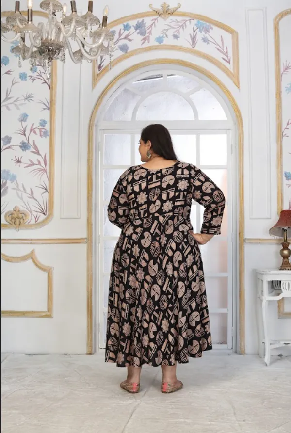Black_Premium_Rayon_Kurti_Set_For_Women_(Plus_Size)