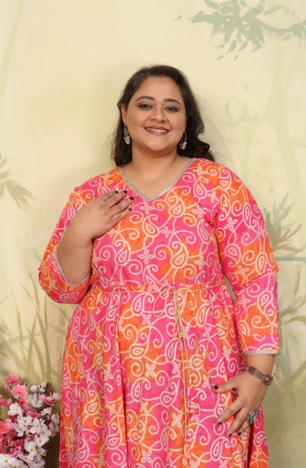 Pink_Premium_Rayon_Kurti_Set_For_Women_(Plus_Size)