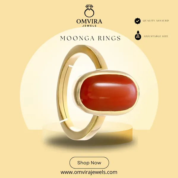 Moonga_Red_Coral_Created_Ring_Adjustable_|_Best_Quality_Ring|_Pure_Stone_Ring_Gemstone