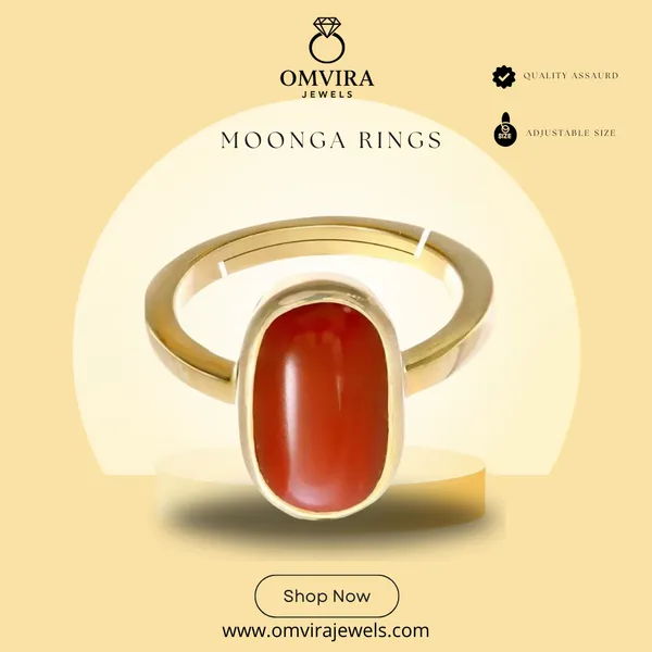 Moonga_Red_Coral_Created_Ring_Adjustable_|_Best_Quality_Ring|_Pure_Stone_Ring_Gemstone